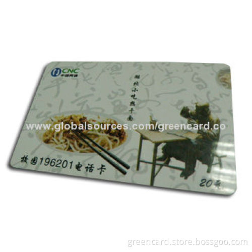 Prepaid Scratch Card with Matte or Glass Surface, Made of PVC/Paper, Various Sizes are Available